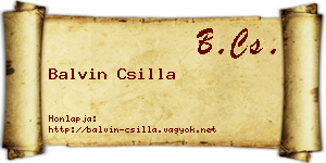 Balvin Csilla névjegykártya